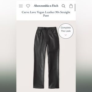 Abercrombie Curve Love leather pants cropped